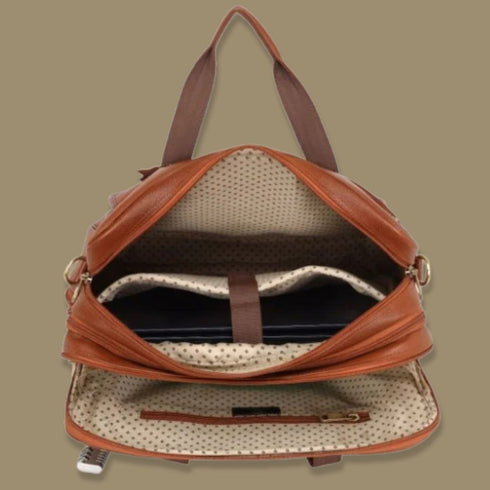 Nakul Genuine Leather Multiple Pocket Laptop Bag Mozri